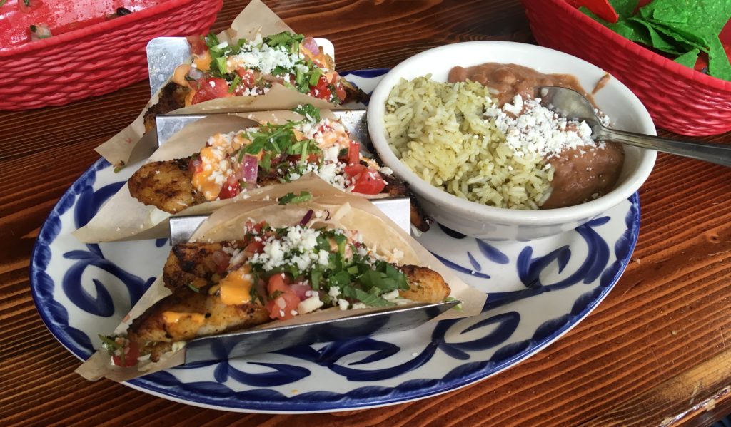 Fish tacos and beans in oceanside california