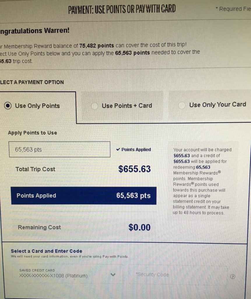 Credit Card Points free travel