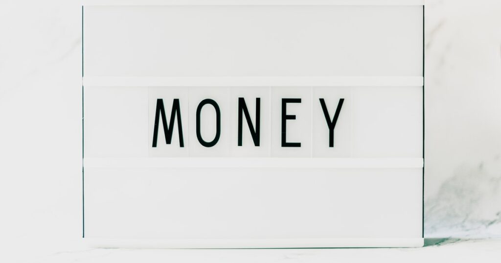 money white sign