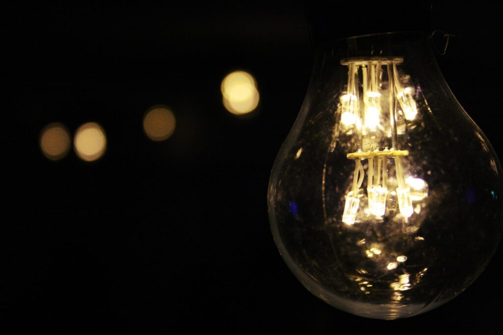 light bulb in the dark