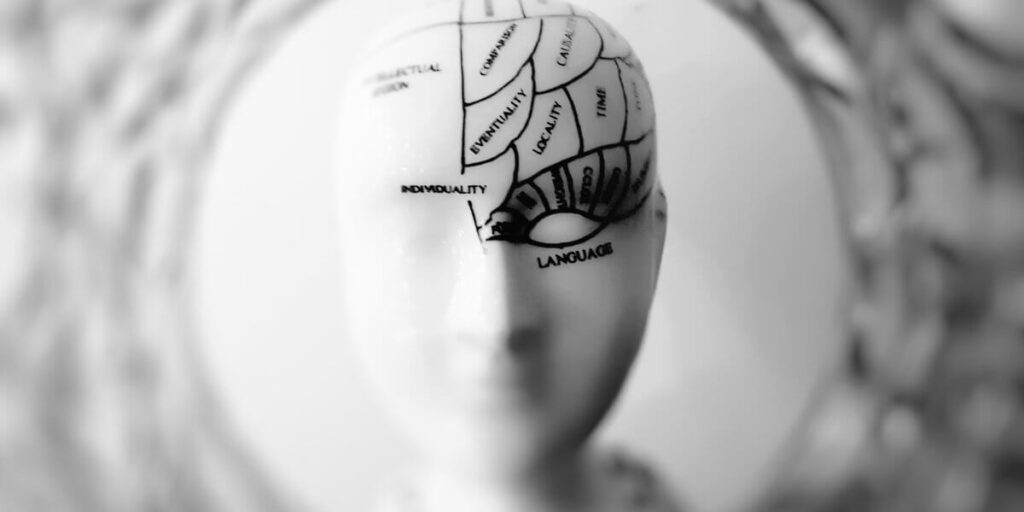 human mind black and white photo